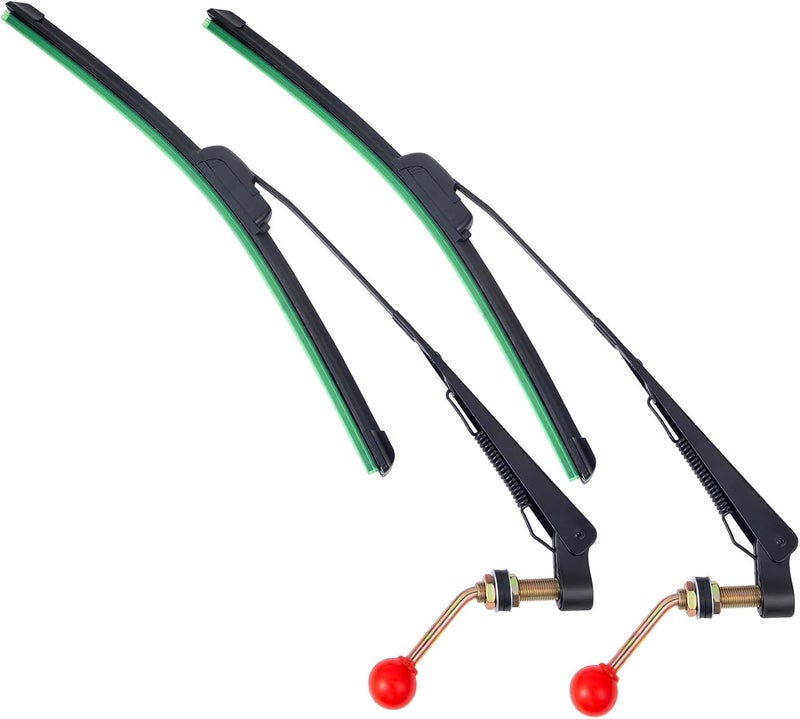 OFIG UTV Wiper Kit Hand Operated Manual Windshield Wiper Kit Compatible with Polaris Ranger RZR Can Am Maverick X3 Commander Defender Pioneer Golf Cart-2 Pack - Image 1